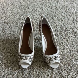 Tory Burch white heels